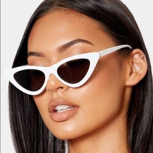 White Vintage Cateye Sunglasses